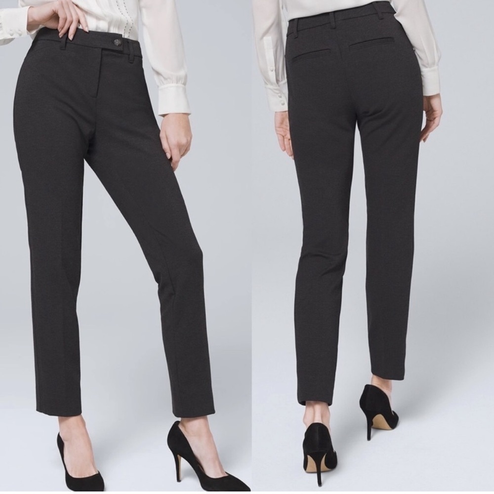 WHBM The Tapered Ankle Knit Pant Charcoal Gray 4 - Picture 2 of 10